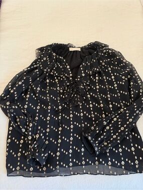 Ulla Johnson Ruffle SweetheartTie-Neck Blouse size 4